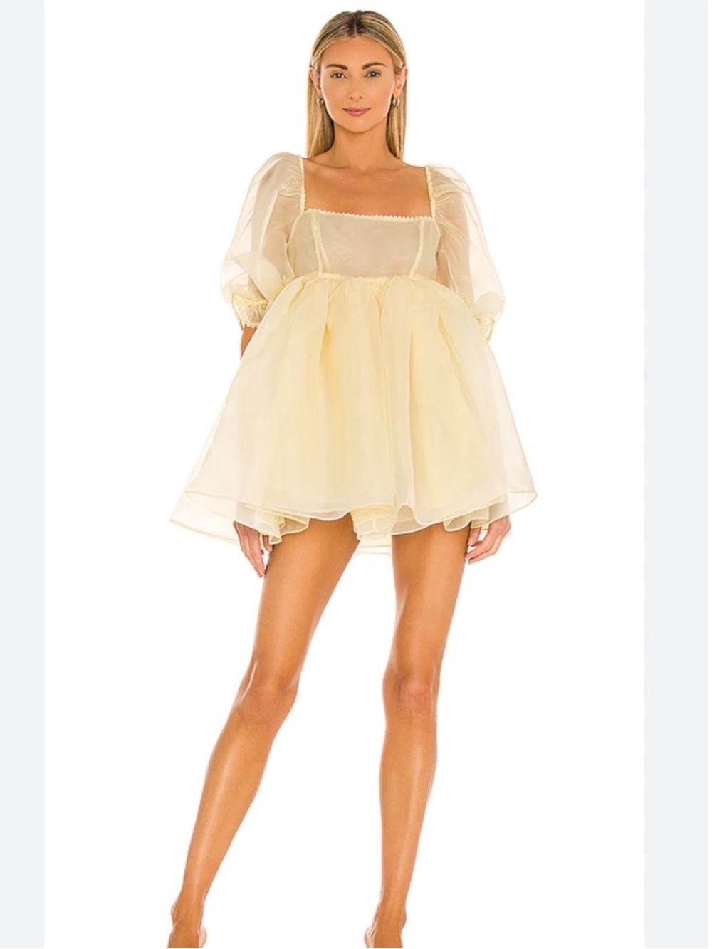 Selkie Banana Puff Mini Dress Size Small Babydoll Whimsical Fairy Balletcore